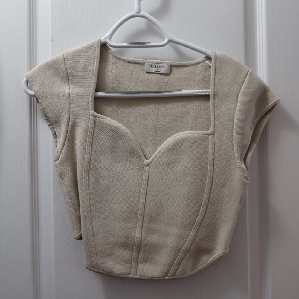 Babaton Beige Crop Top